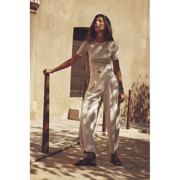 PLEATED TAPERED PANTS - Picture 3 of 7